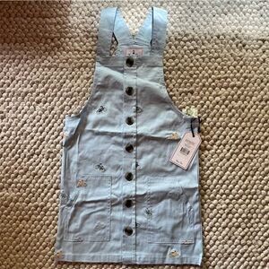 Classic Prep Light Blue Kids Dress with Embroidered Details